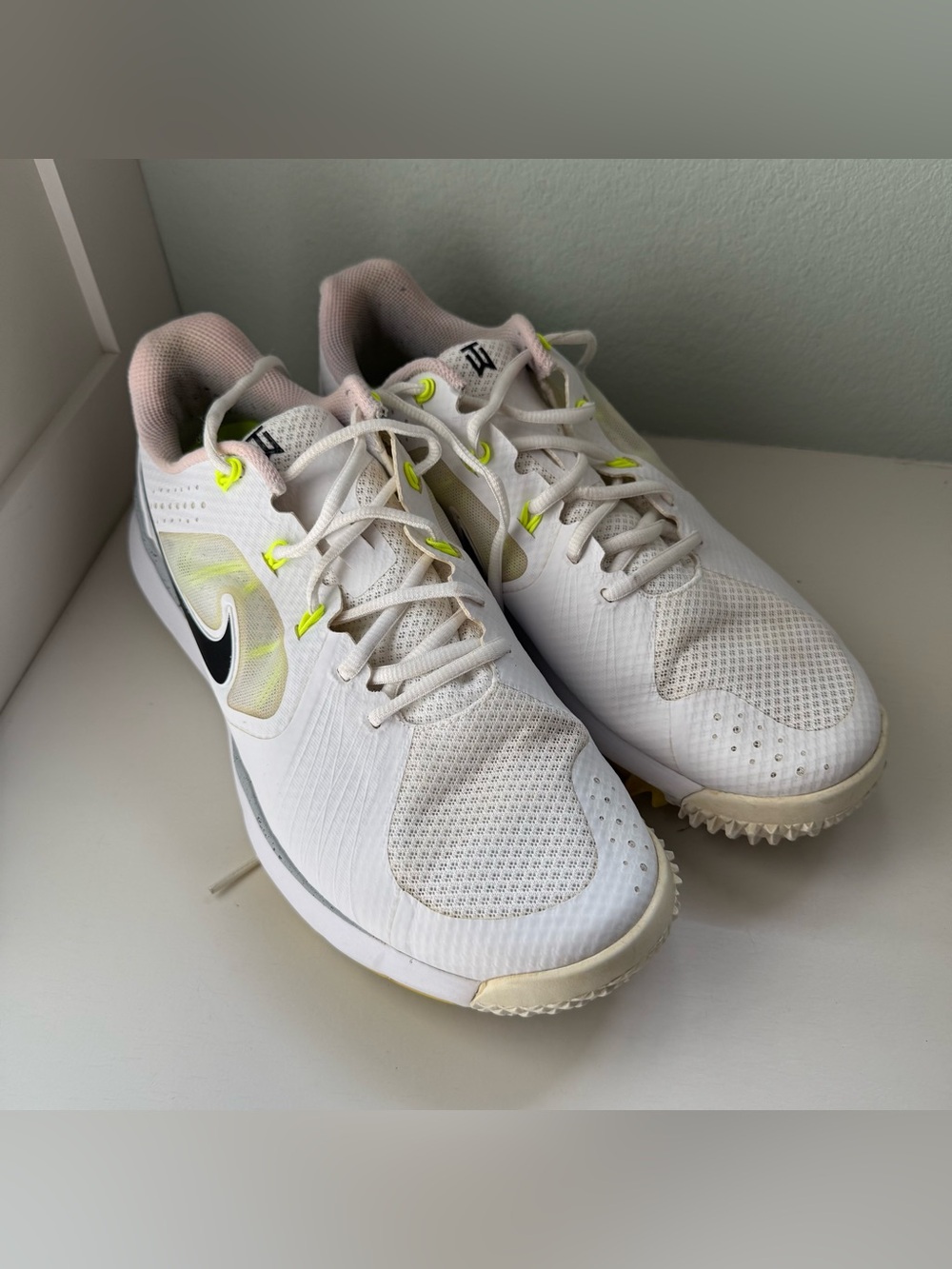 Tiger Woods Nike Golf shoes with Neon Yellow Accents